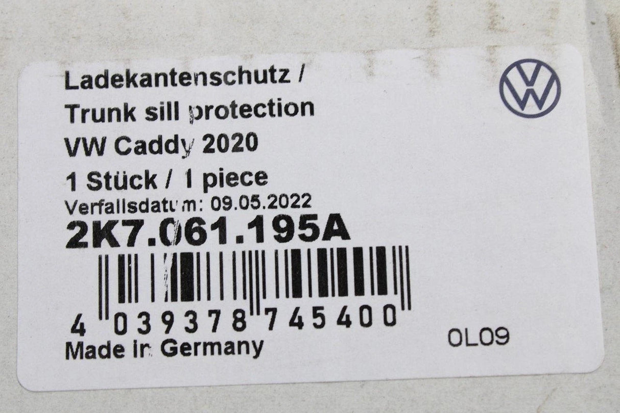 VW Caddy 2020-on rear bumper loading protector (Black) 2K7061195A
