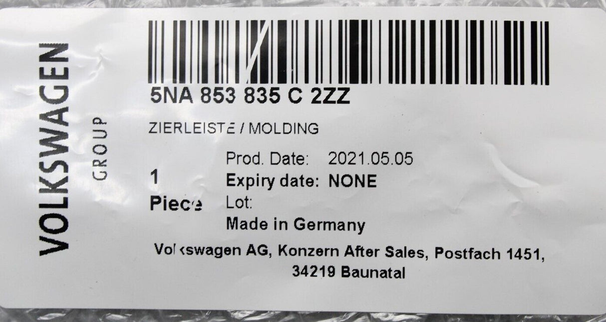 VW Tiguan 2016-on chrome bumper trim (rear) 5NA853835C 2ZZ