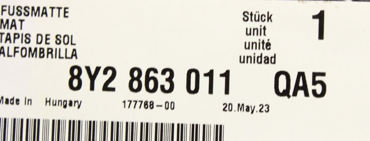 Audi A3 S3 RS3 2020-on carpet floor mat set (front & rear) 8Y2863011 QA5