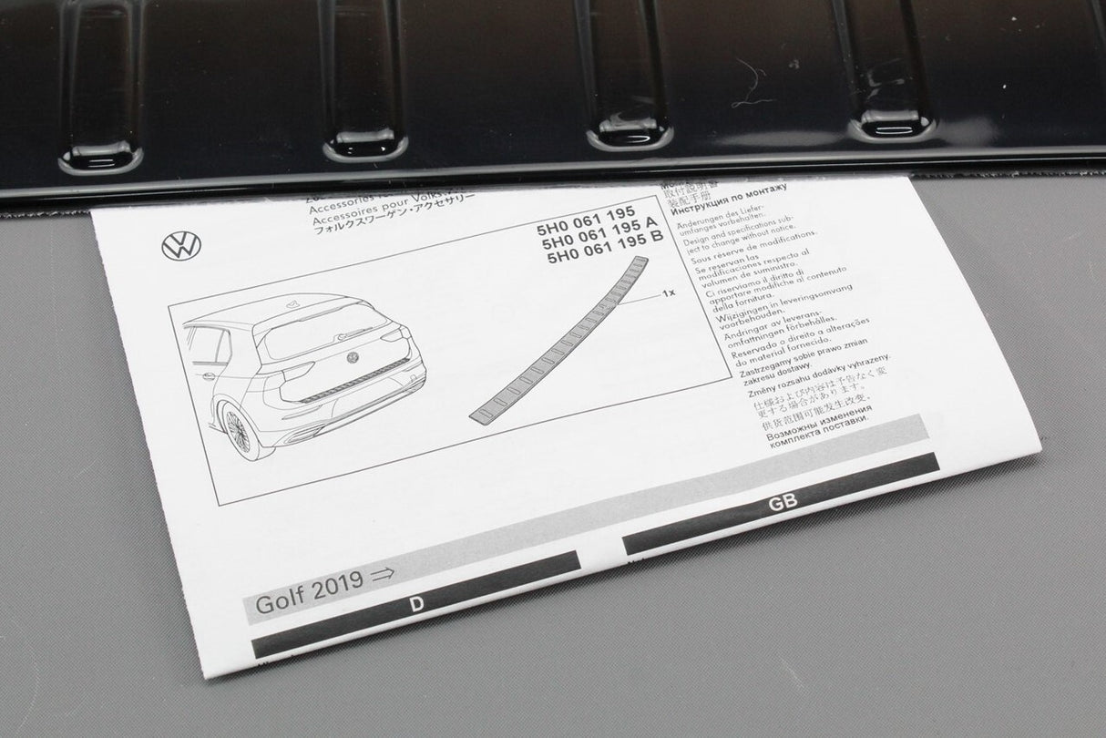 VW Golf MK8 2020-on rear bumper protector in black 5H0061195A