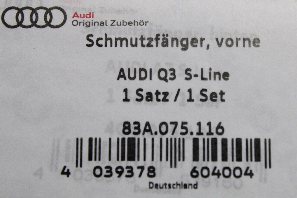 Audi Q3 2019-on S-Line package mud flaps (front) 83A075116
