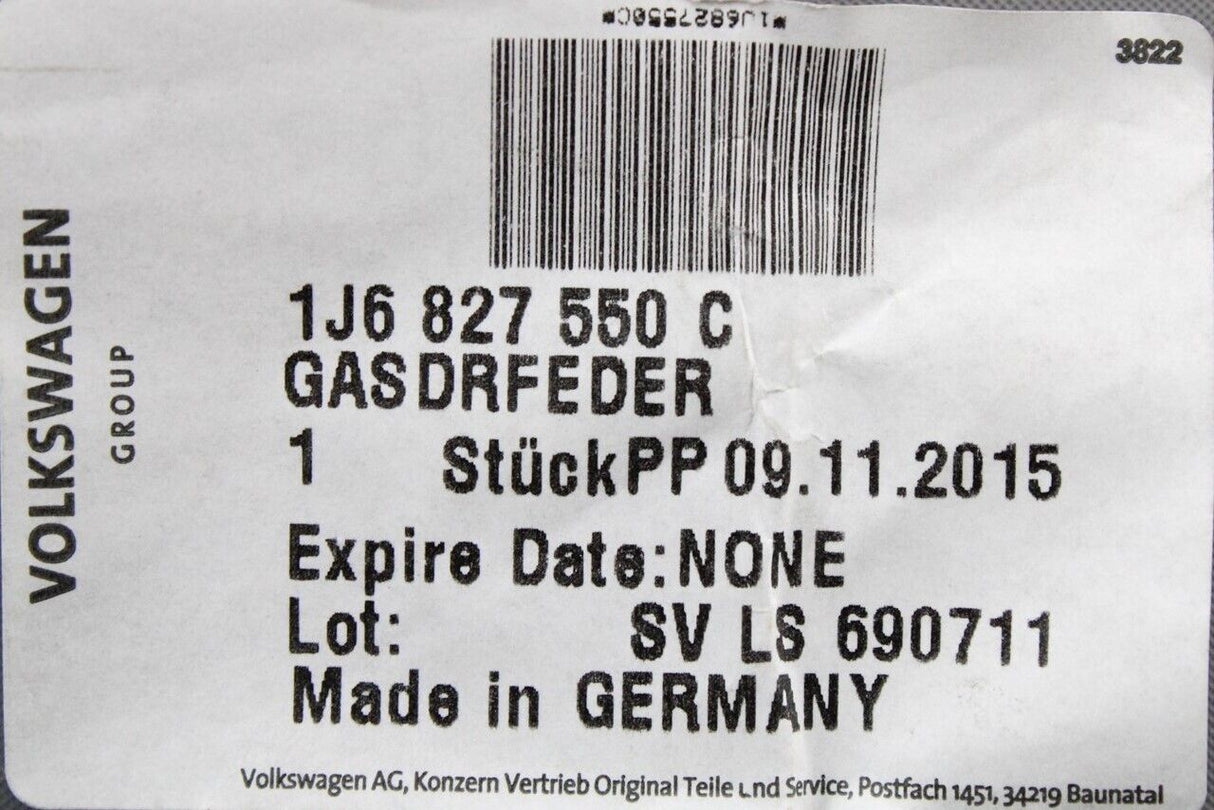 VW Golf MK4 R32 Bora tailgate boot lid struts aluminium (x2) 1J6827550C