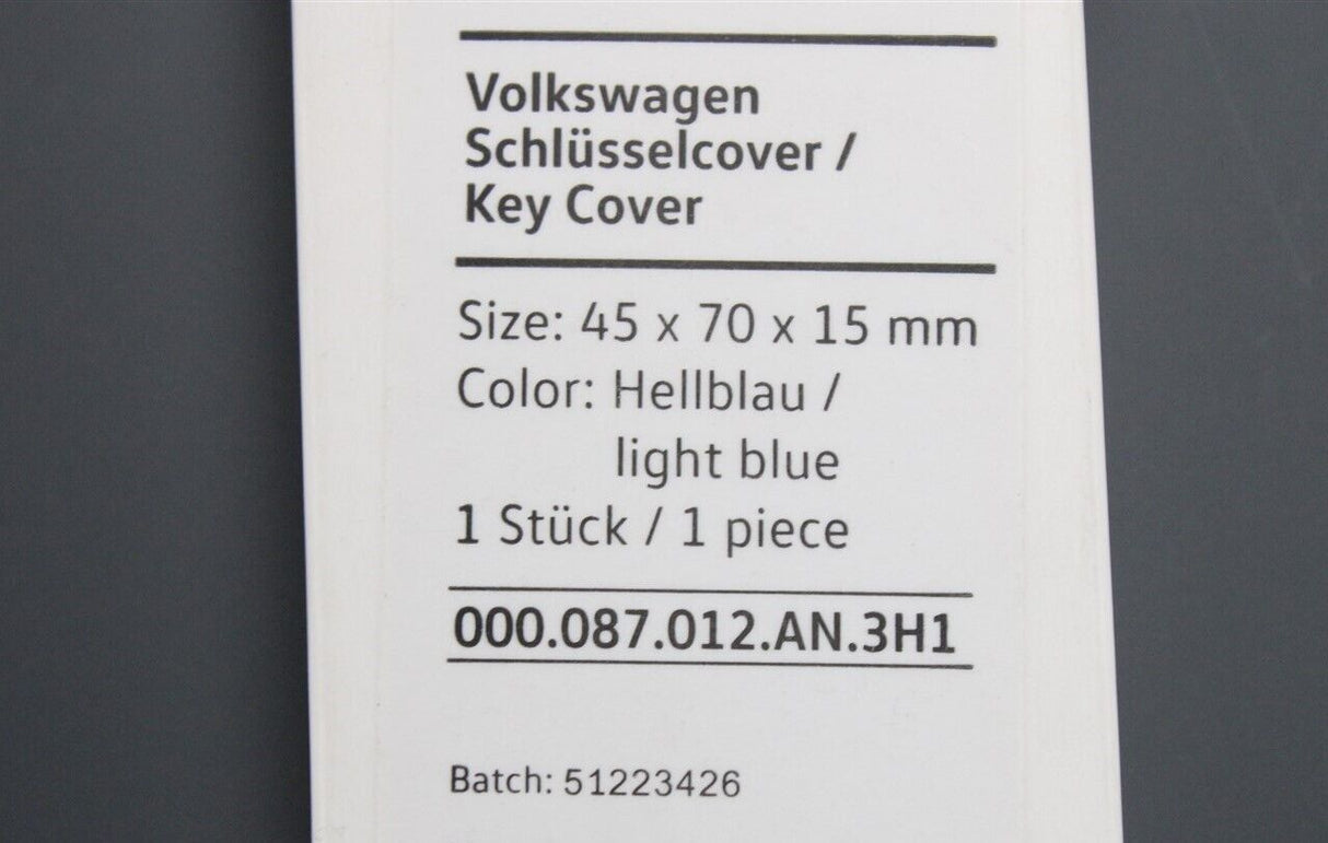 VW Collection silicone 3-button key cover (light blue) 000087012AN 3H1