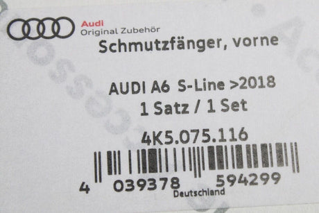 Audi A6 2019-on S-line TFSIe mud flaps (front) 4K5075116