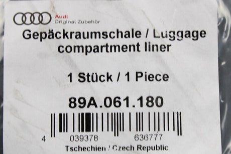 Audi Q4 e-Tron 2021-on boot luggage compartment liner 89A061180
