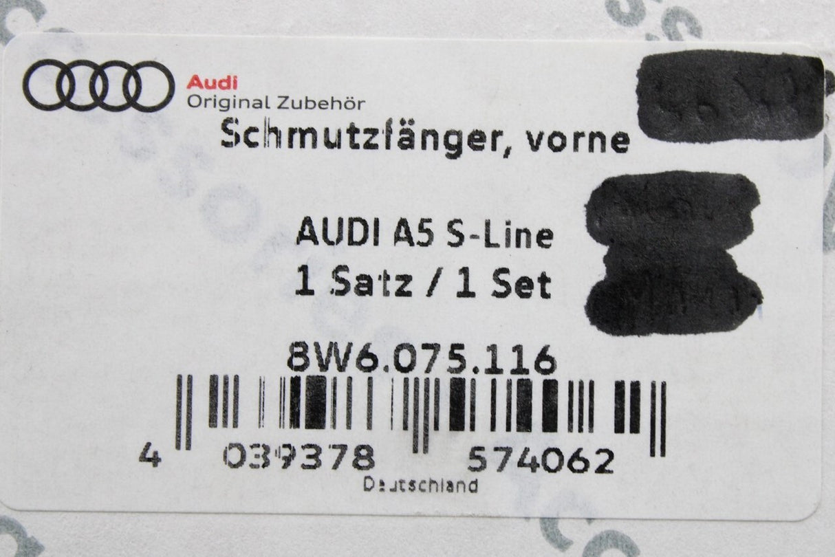 Audi A5 S-line 2017-20 accessory mud flaps set (front) 8W6075116