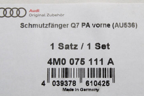 Audi Q7 2016-on accessory mud flaps (front) 4M0075111A
