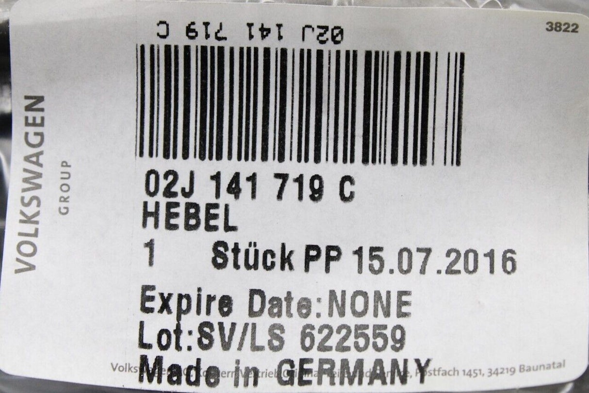 VW Audi Skoda SEAT 5 speed gearbox clutch release fork 02J141719C