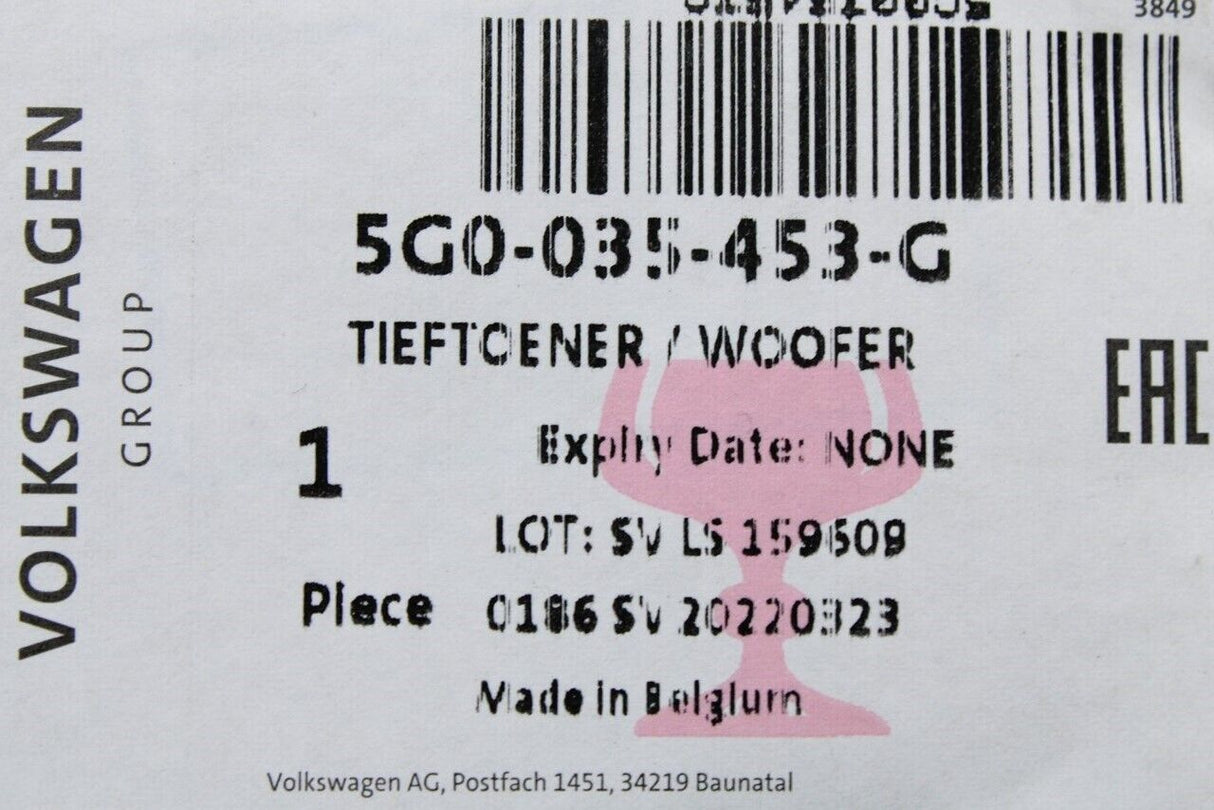 VW Golf MK7 MK7.5 2013-20 front door speaker 5G0035453G