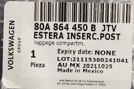 Audi Q5 2017-on carpet floor mats (rear) 80A864450B JTV