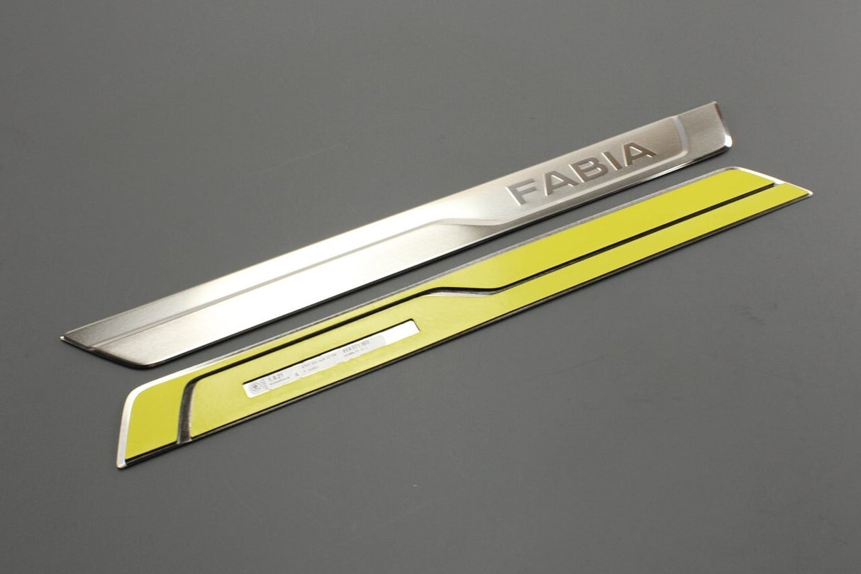 Skoda Fabia 2022-on decorative door sill protectors (silver) 6VA071303