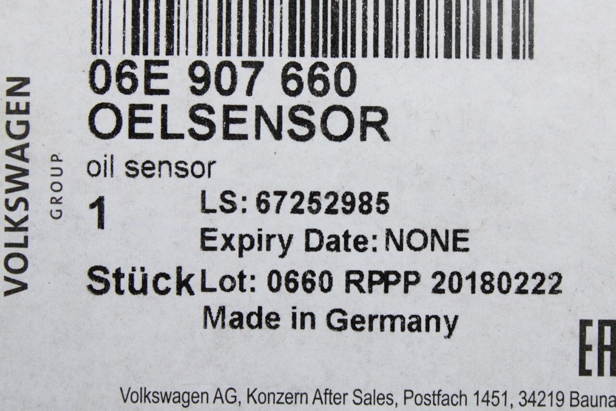 VW Audi Skoda SEAT oil level sensor (2.0 TSI TFSI petrol) 06E907660