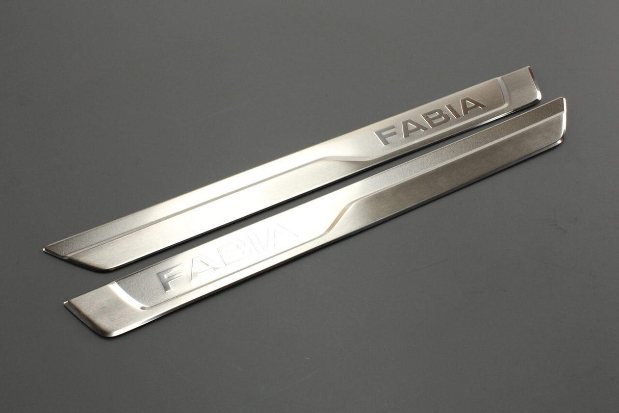 Skoda Fabia 2022-on decorative door sill protectors (silver) 6VA071303