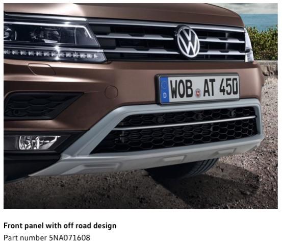 Genuine VW Tiguan 2016-on lower front bumper off road styling trim 5NA071608