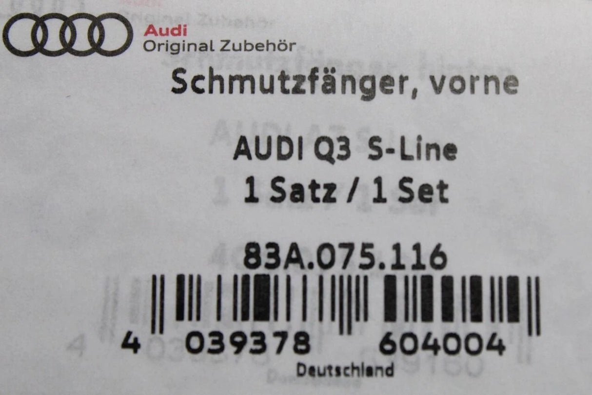 Audi Q3 2019-on S-Line package mud flaps (front) 83A075116