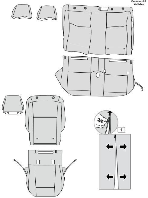 VW Caddy Kombi 16-20 second row seat covers set (black) ZGB2K2062007