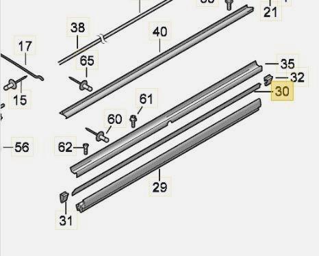 VW California T5.1 T6 2010-on Right awning rail Black 7H78753129P7