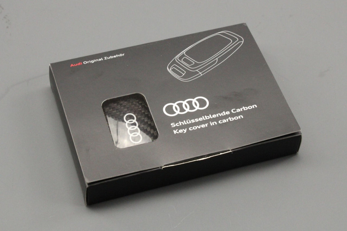 Audi S3 S6 S8 SQ7 20-on carbon fibre 'ring' logo key cover 4M8071208 3Q0
