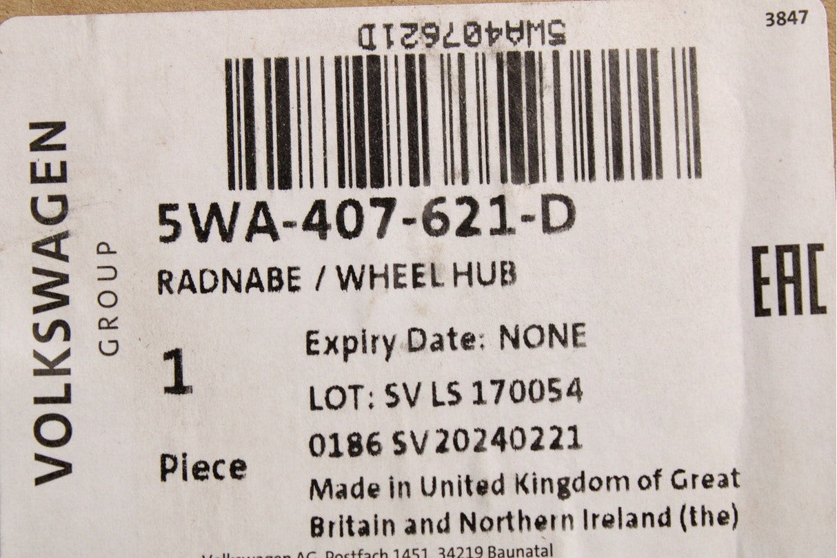 VW Golf Audi A3 Skoda SEAT Leon Cupra wheel bearing (front) 5WA407621D