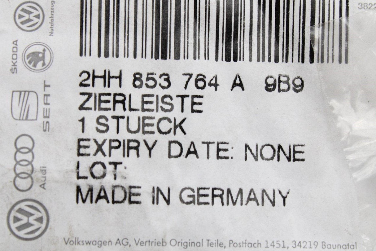 VW Amarok 2013-2021 front grille trim strip (upper left) 2HH853763A 9B9