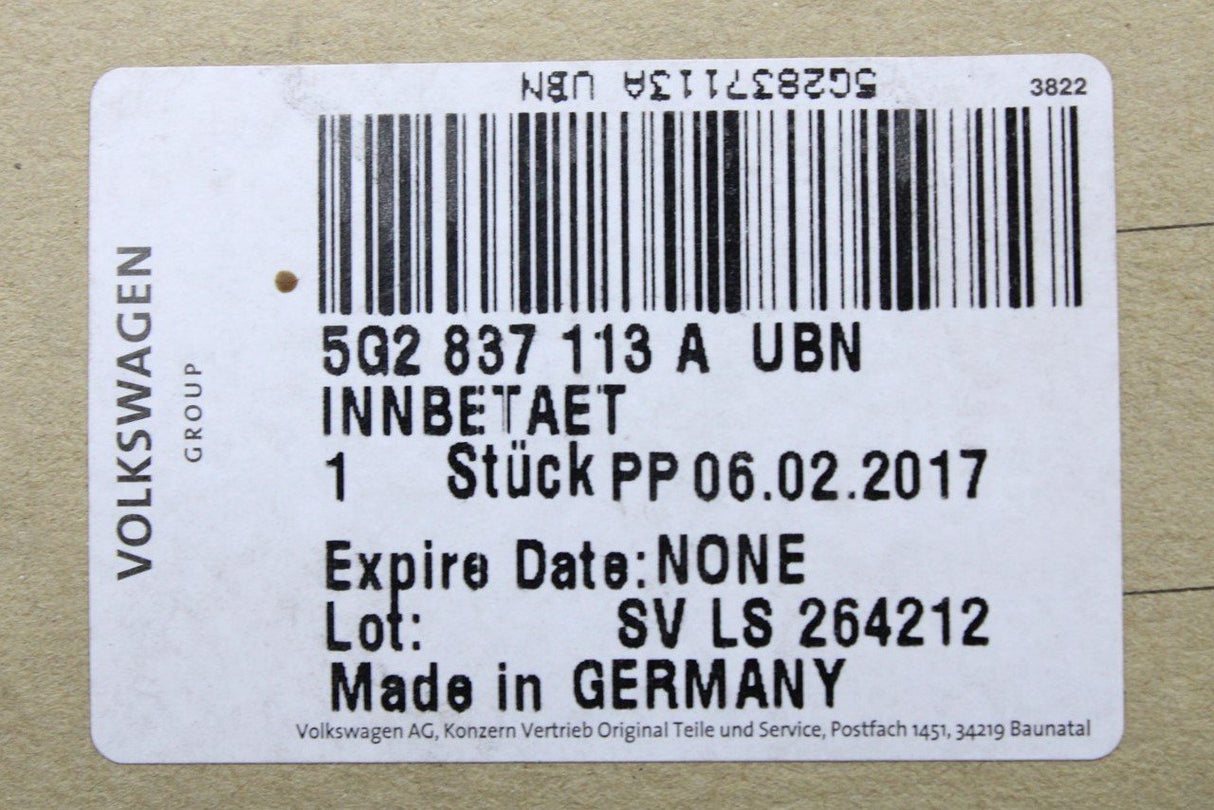 VW Golf MK7 MK7.5 left front interior door handle RHD 5G2837113A UBN