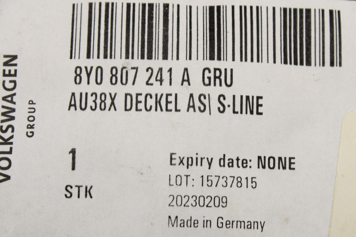 Audi A3 8Y 2020-on front towing eye cover trim (s-line) 8Y0807241A GRU
