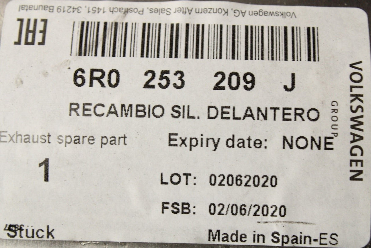 Audi A1 2011-2014 front exhaust silencer (1.4 TSI) 6R0253209J