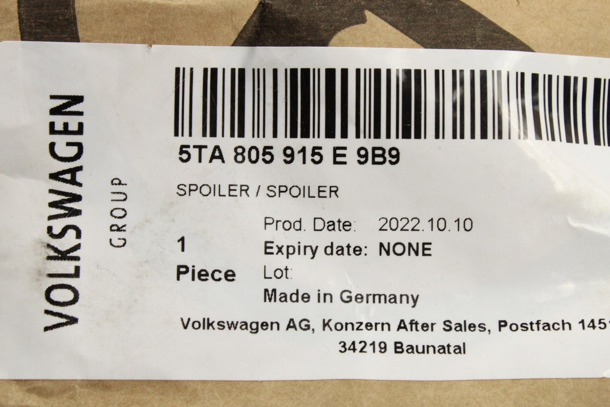 VW Touran 2016-on front bumper spoiler trim splitter 5TA805915E 9B9