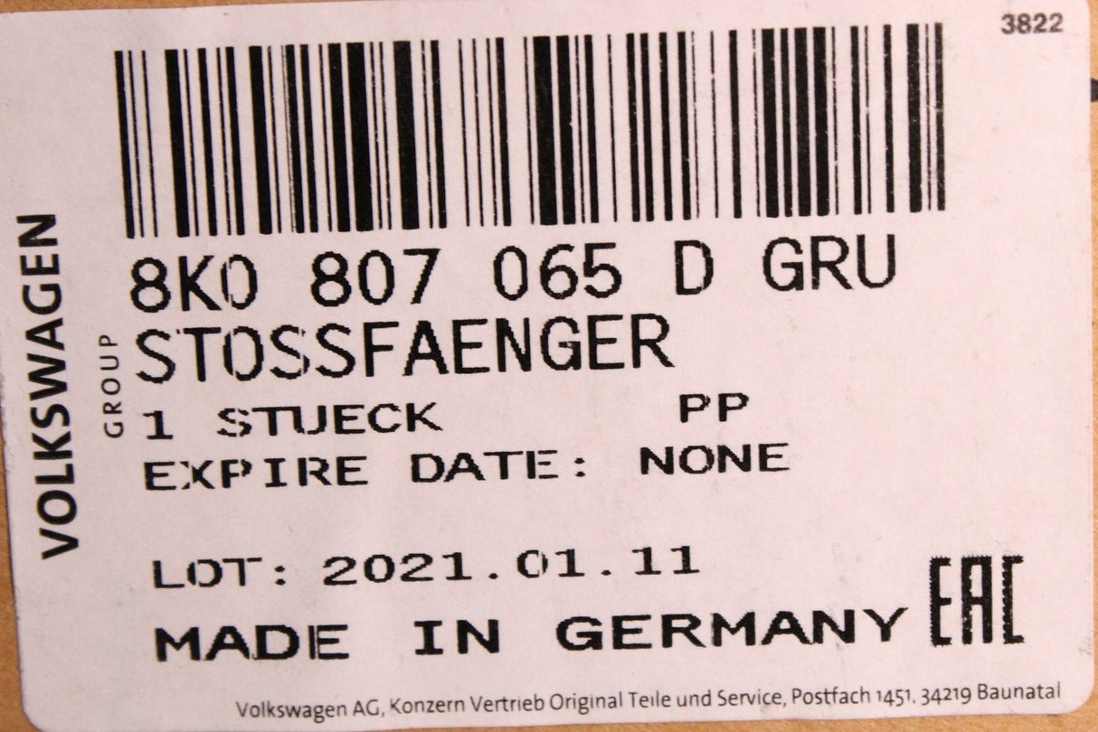 Audi A4 B8 front bumper cover (primed) 2013-15 8K0807065D GRU