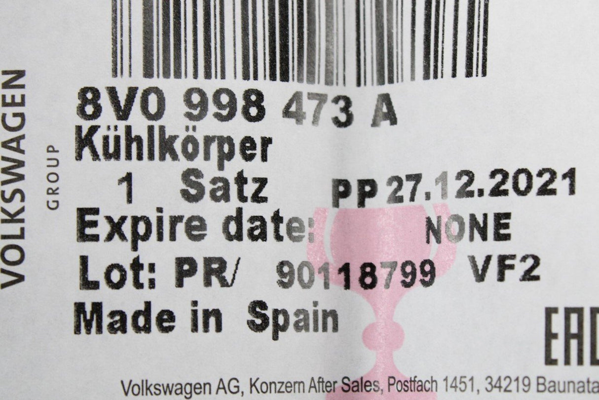 Audi A3 S3 RS3 8V 2017-21 headlight LED unit module (left) 8V0998473A