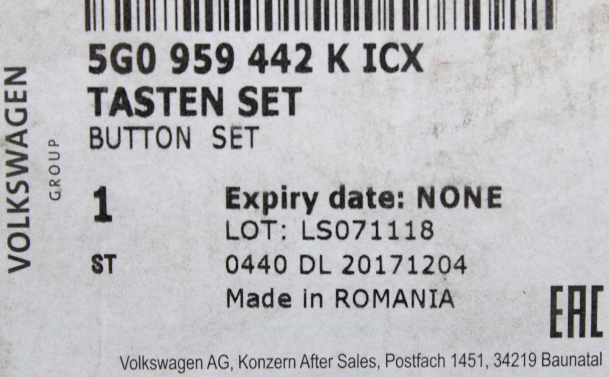 VW Golf MK7 Arteon Crafter Passat Steering wheel buttons 5G0959442K ICX