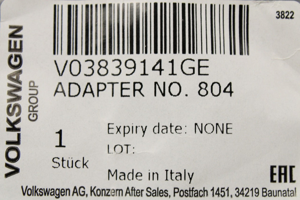 Audi locking wheel nut key adapter (804) V03839141GE