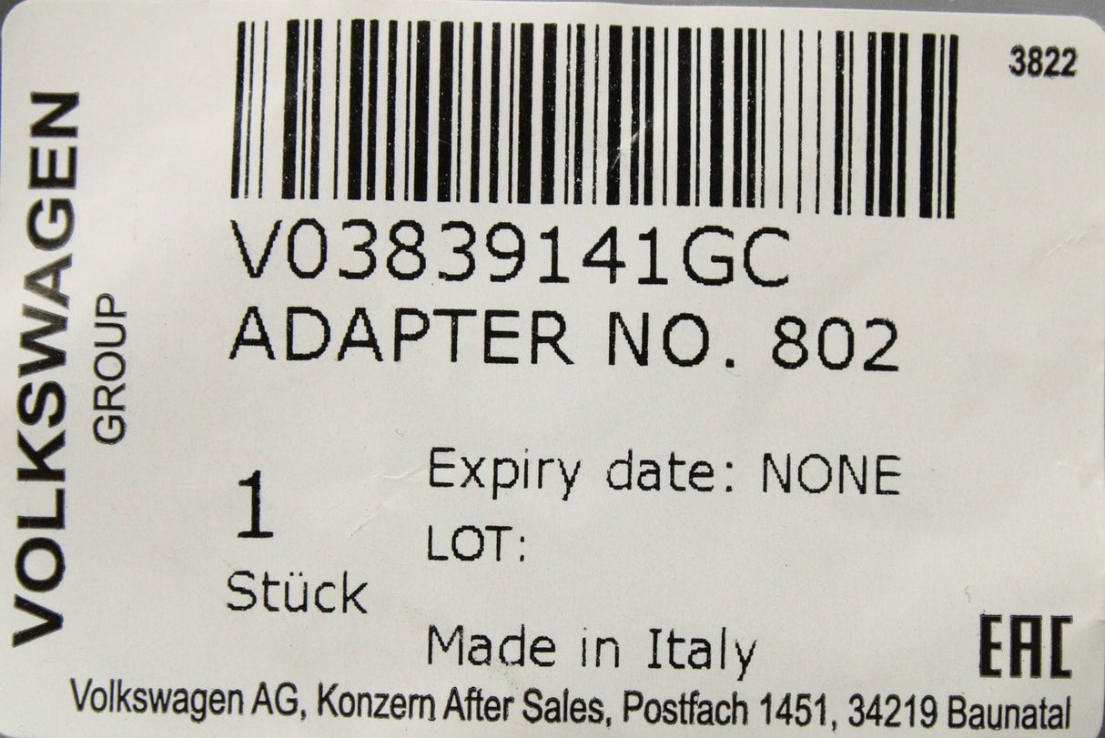 Audi locking wheel nut key adapter (802) V03839141GC