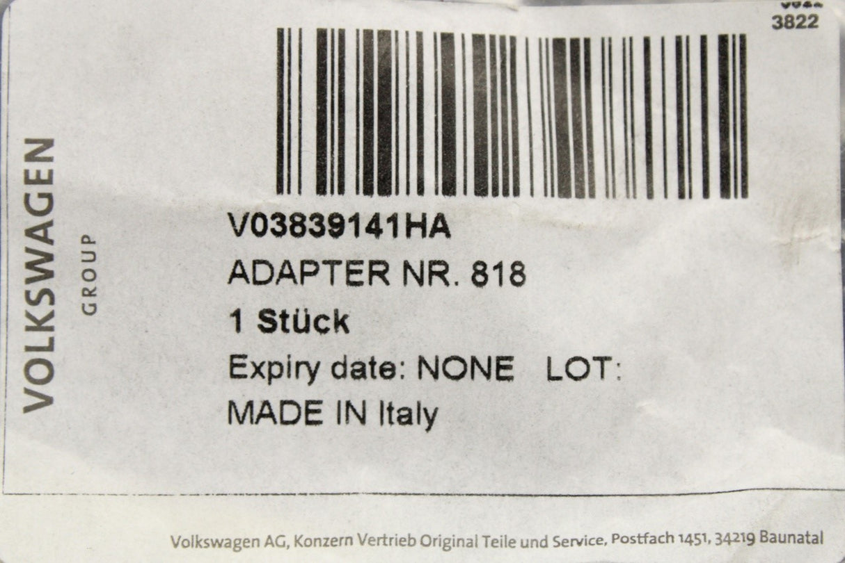 Audi locking wheel nut key adapter (818) V03839141HA