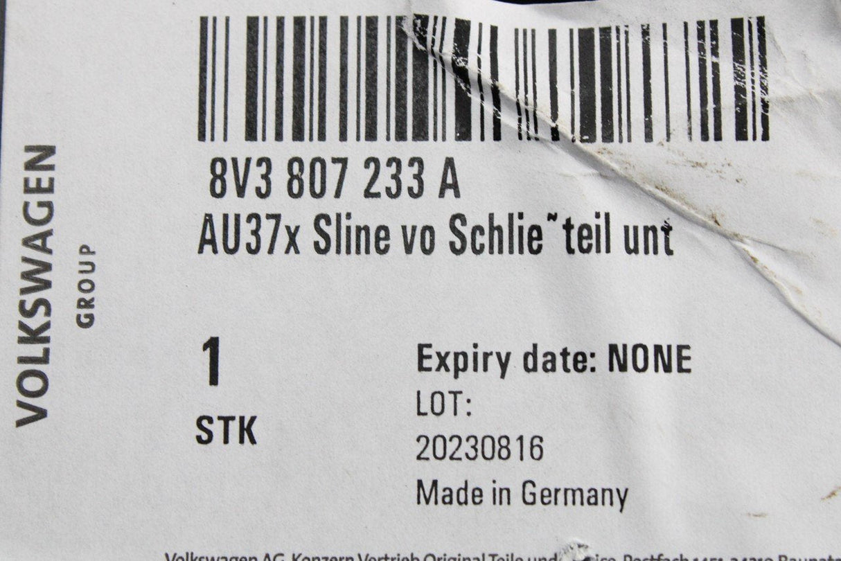 Audi S3 A3 S-Line 8V 2013-16 lower front bumper splitter trim 8V3807233A