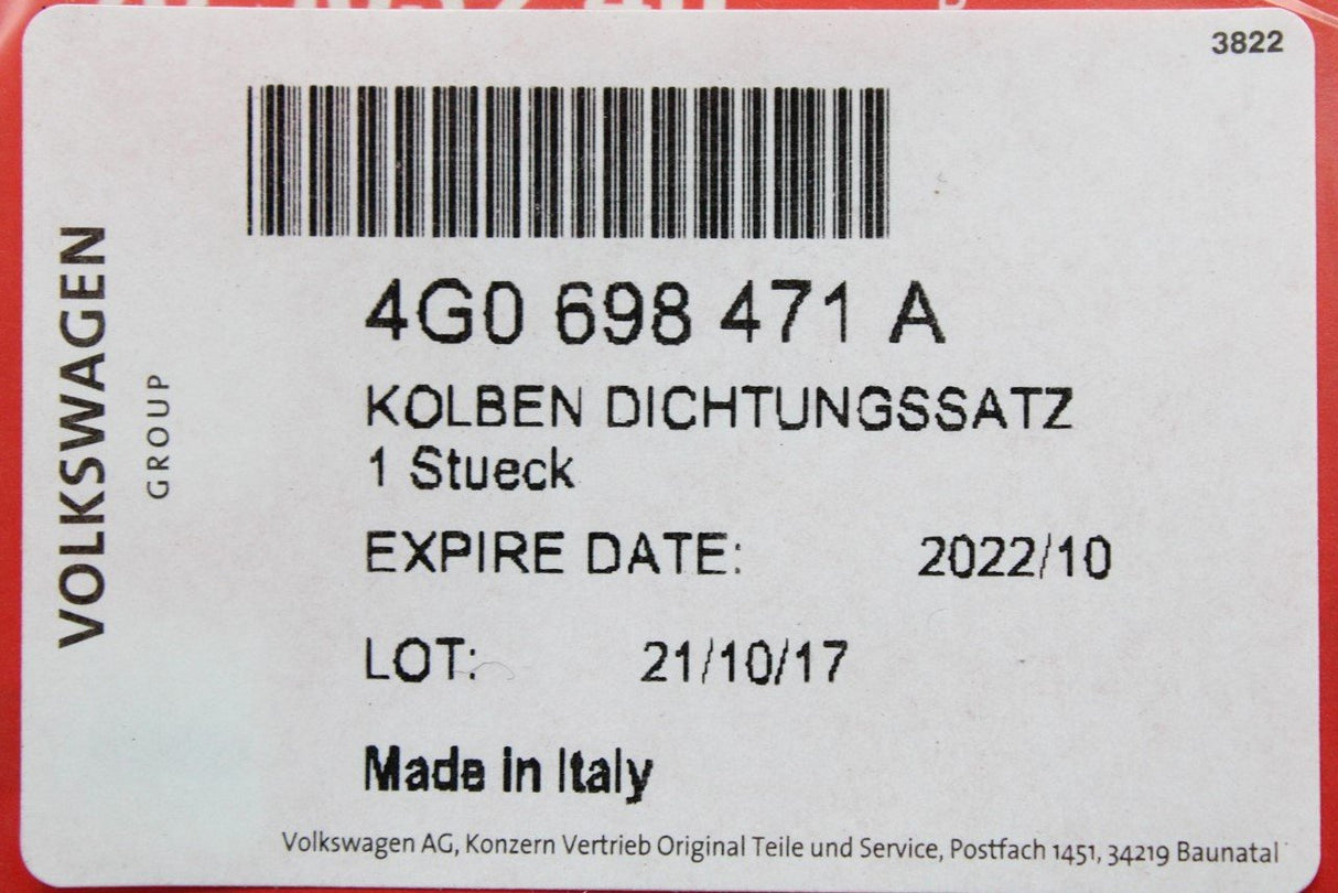 Audi RS6 C7 13-18 RS7 14-18 front brake caliper gasket set 4G0698471A