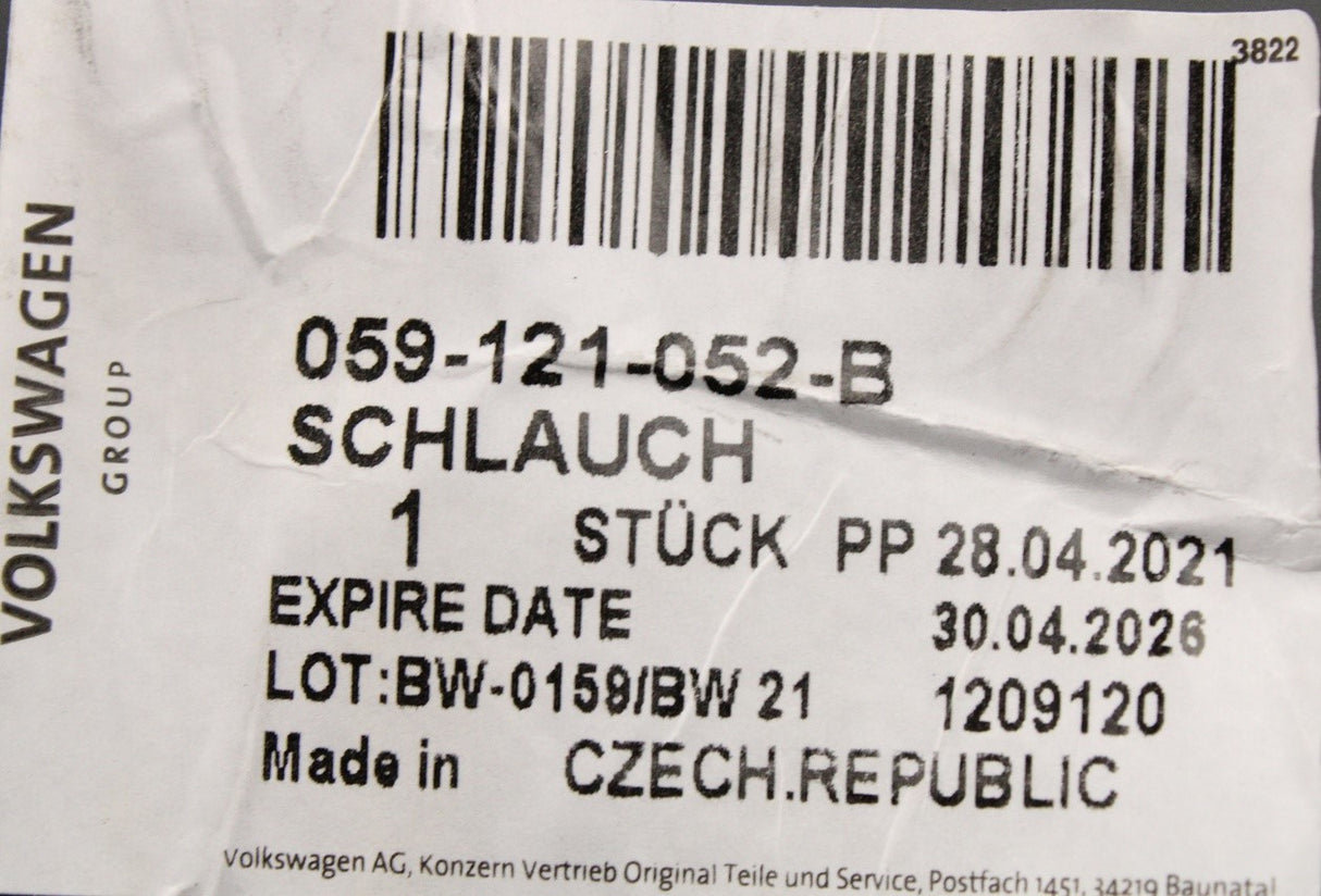 Audi A4 A5 Q7 VW Touareg Phaeton 3.0 V6 TDI coolant pipe 059121052B