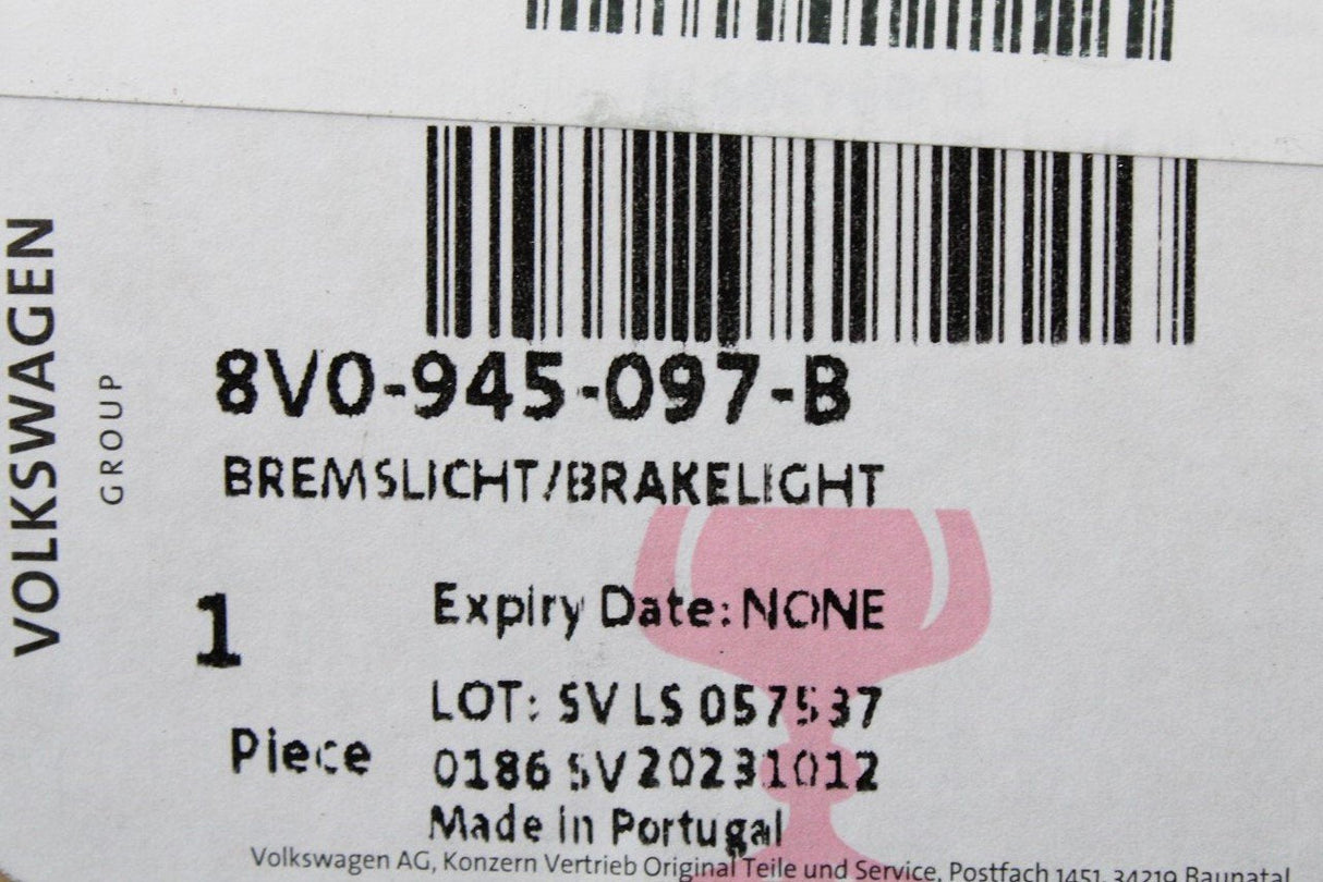 Audi A3 S3 RS3 8V 13-20 A1 additional upper brake light 8V0945097B
