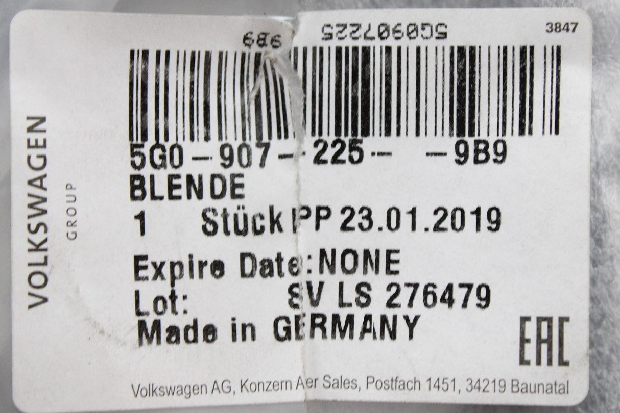 VW Golf MK7 2013-16 trim for radar sensor satin black 5G09072259B9
