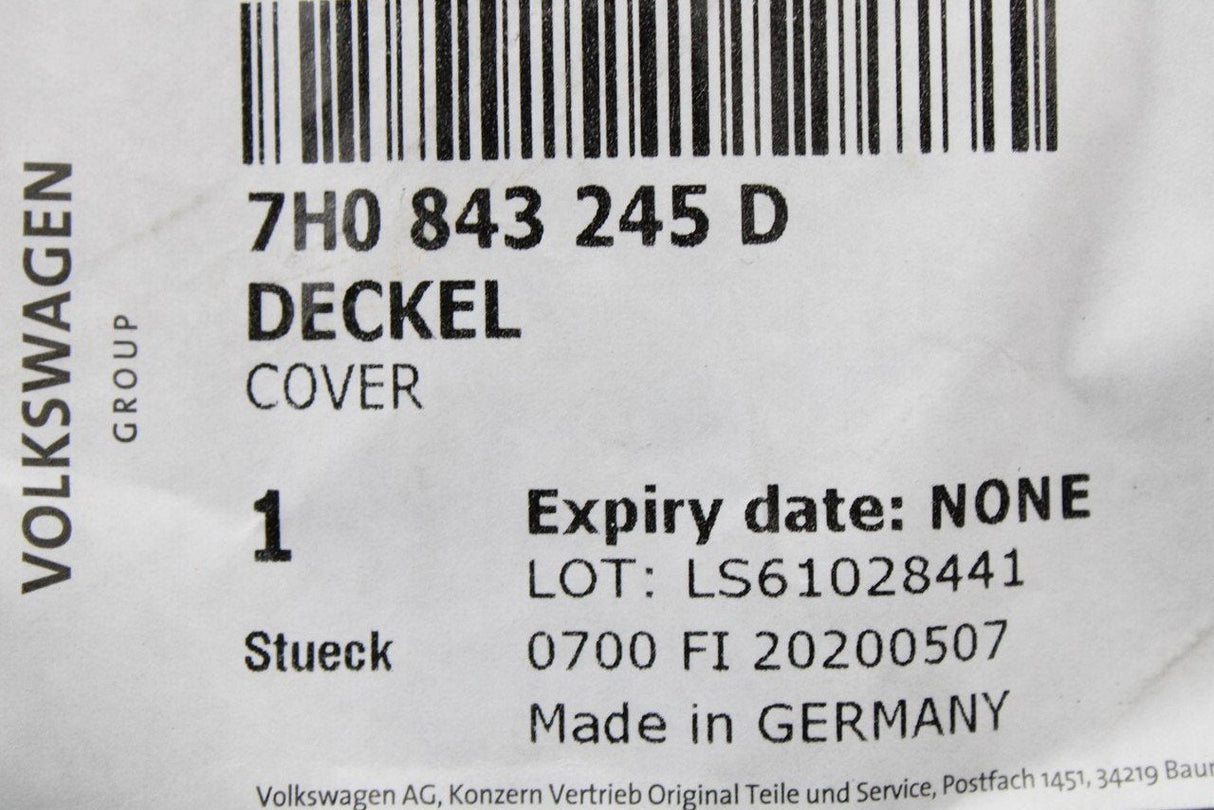 VW Transporter T5 03-15 sliding door rail panel cover (left) 7H0843245D