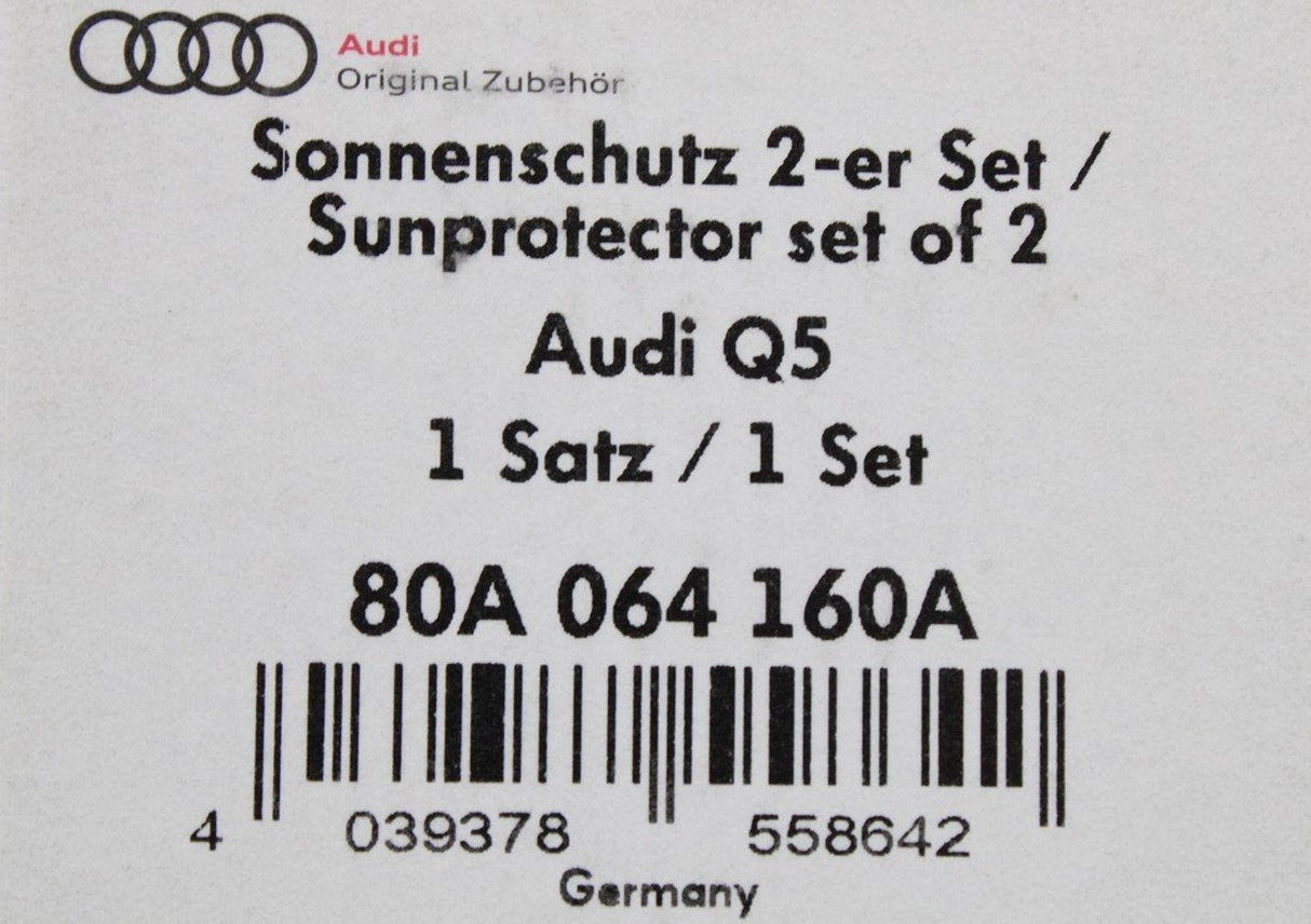 Audi Q5 SQ5 2017-on rear door window sun shade set 80A064160A