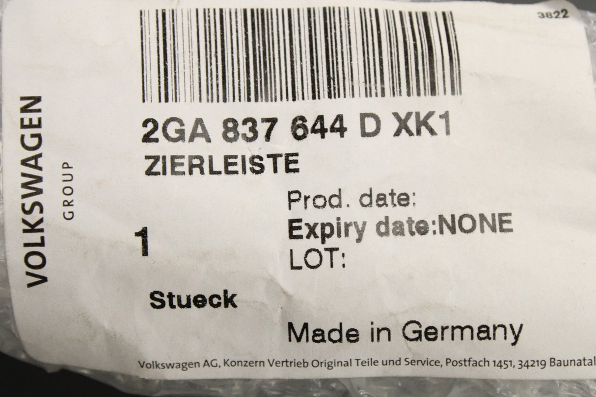 VW T-Roc 2018-on door cover trim (front right) 2GA837644D XK1