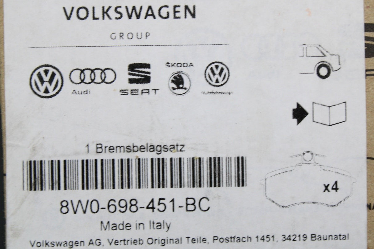VW Touareg Audi Q7 16-on rear brake pad set for 330mm discs 8W0698451BC
