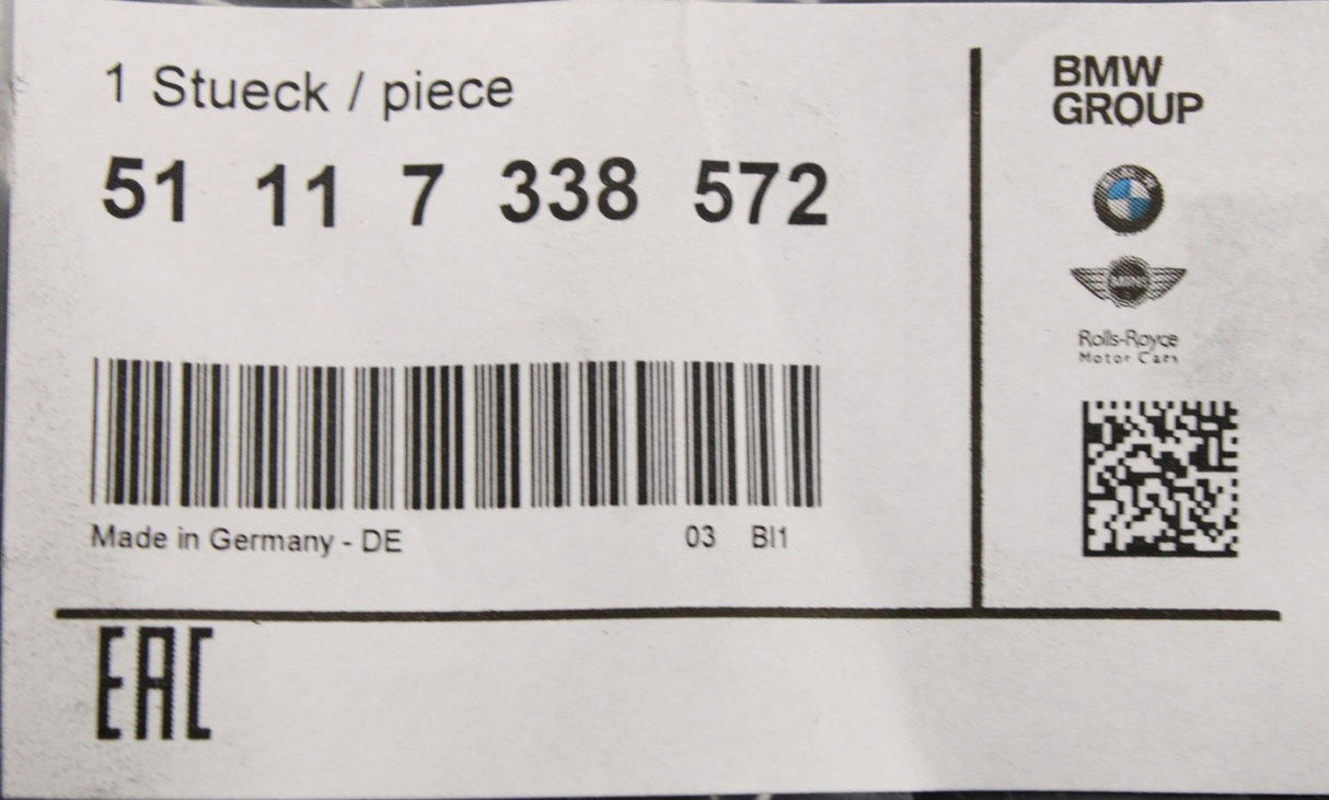 BMW X3 F25 X4 F26 front bumper grille trim (right) 51117338572