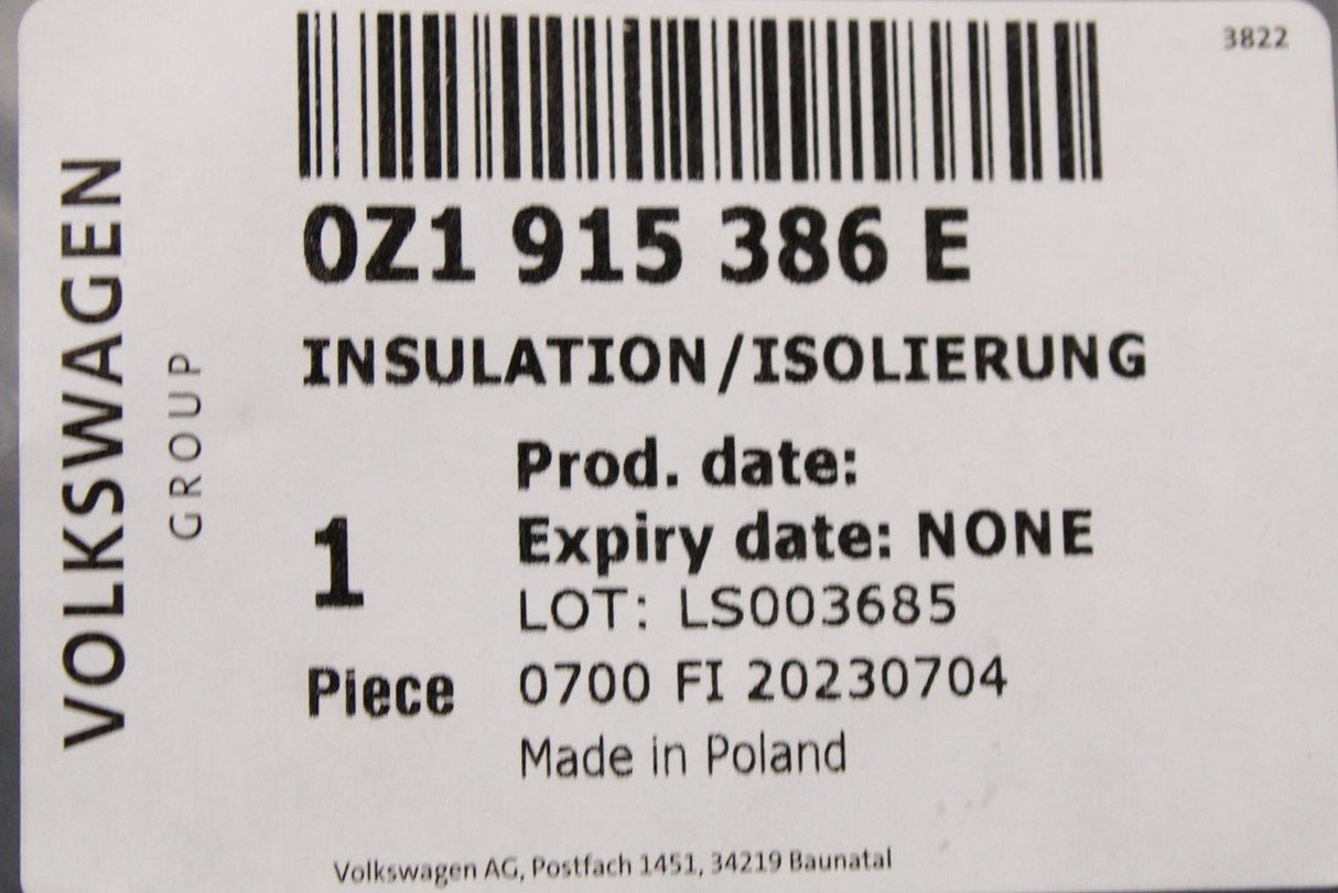 VW Audi Skoda SEAT minus box battery control unit insulation 0Z1915386E