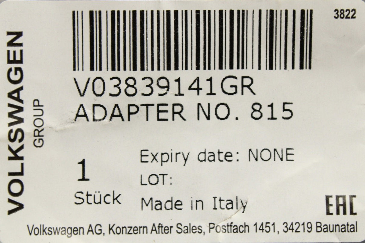 Audi locking wheel nut key adapter (815) V03839141GR