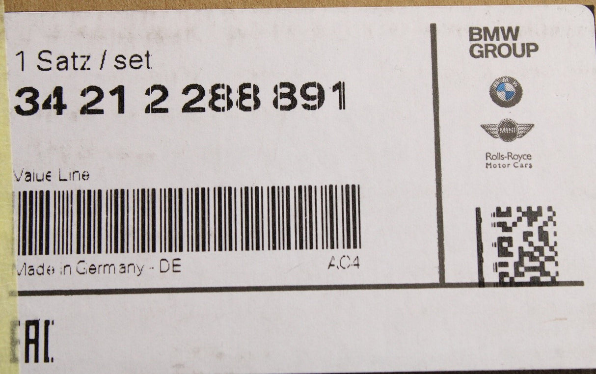 BMW E82 E88 E90 E91 E92 brake pads with wear sensor (rear) 34212288891