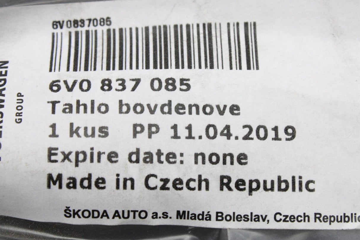 Skoda Fabia 2015-on door actuator bowden cable (front, inner) 6V0837085