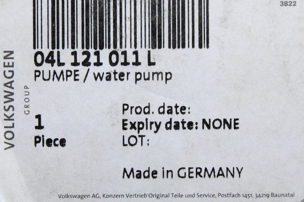 VW Audi Skoda SEAT 1.6 2.0 TDI coolant water pump 04L121011L