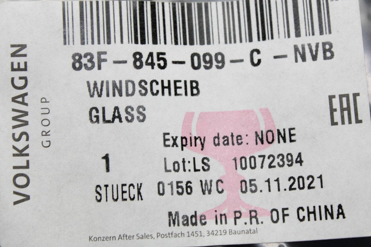 Audi Q3 RSQ3 2019-On front windscreen glass 83F845099C NVB